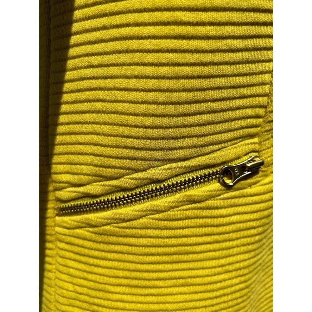 Boden Yellow 3/4 Sleeve Zip Back Zip‎ Pockets Size 4 Top - Picture 3 of 6